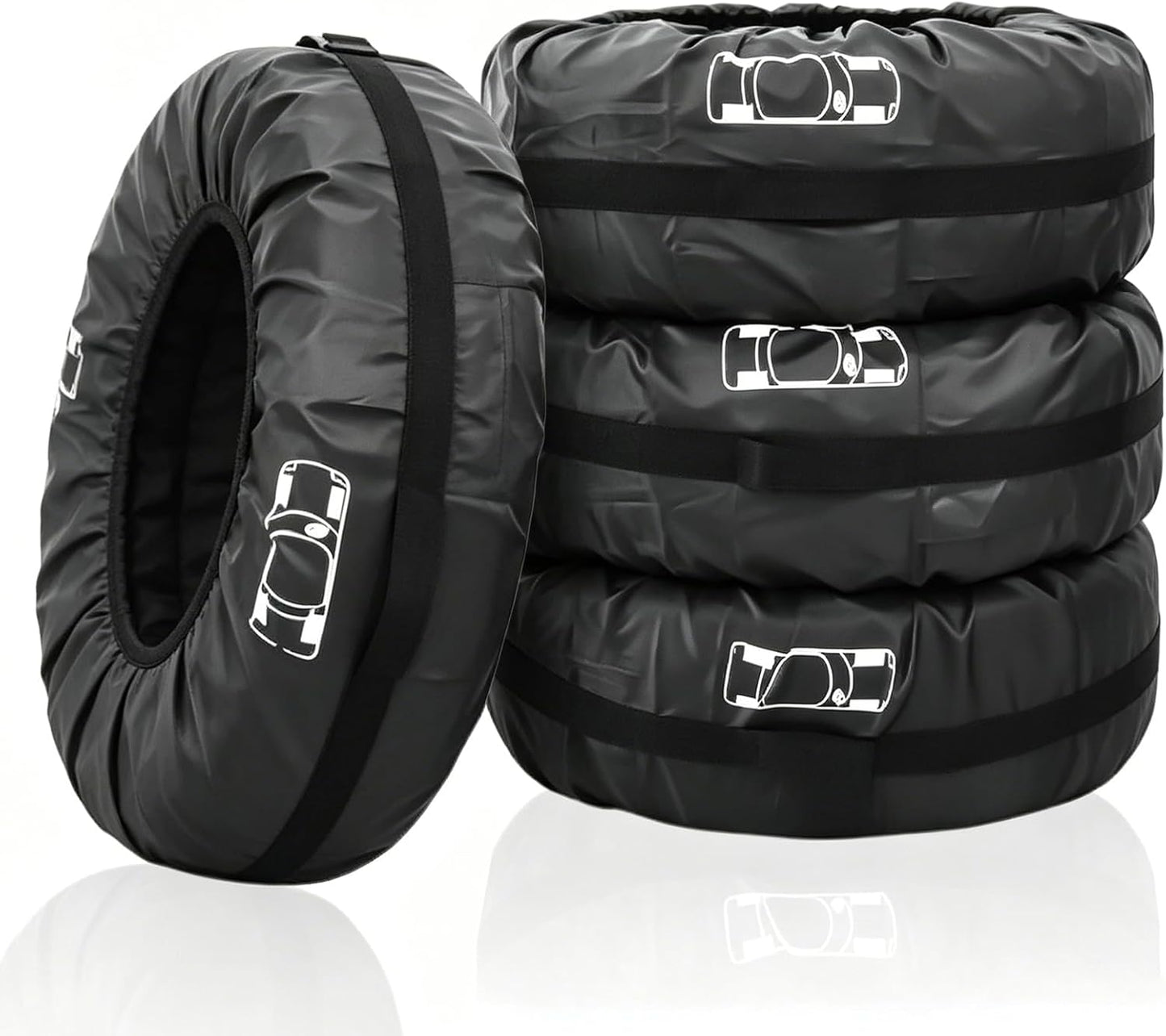 Housses de rangement pour pneus — anti-poussière, résistant à l'eau, Lot de 4, 19-23 pouces
